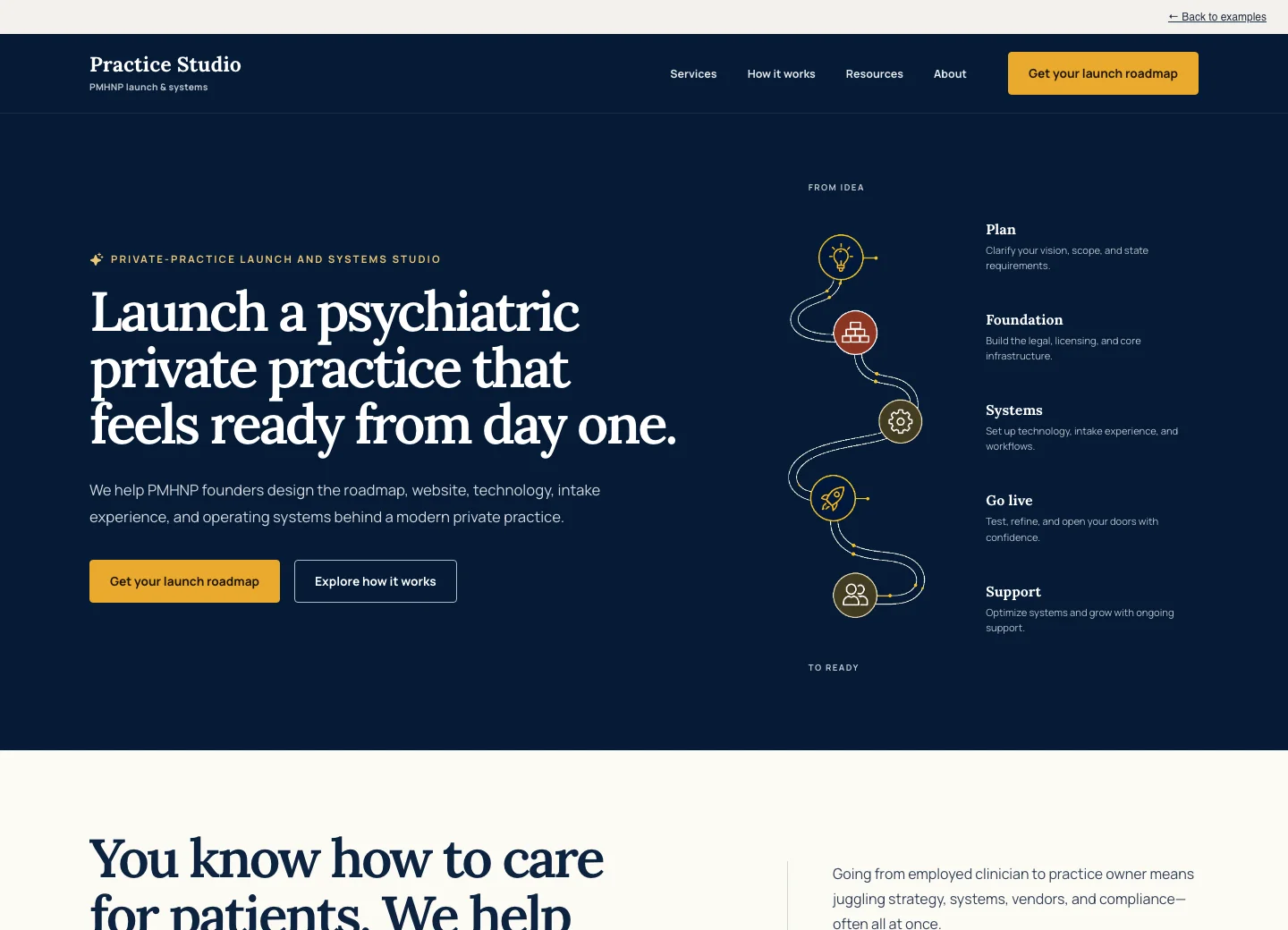 Practice Studio website preview