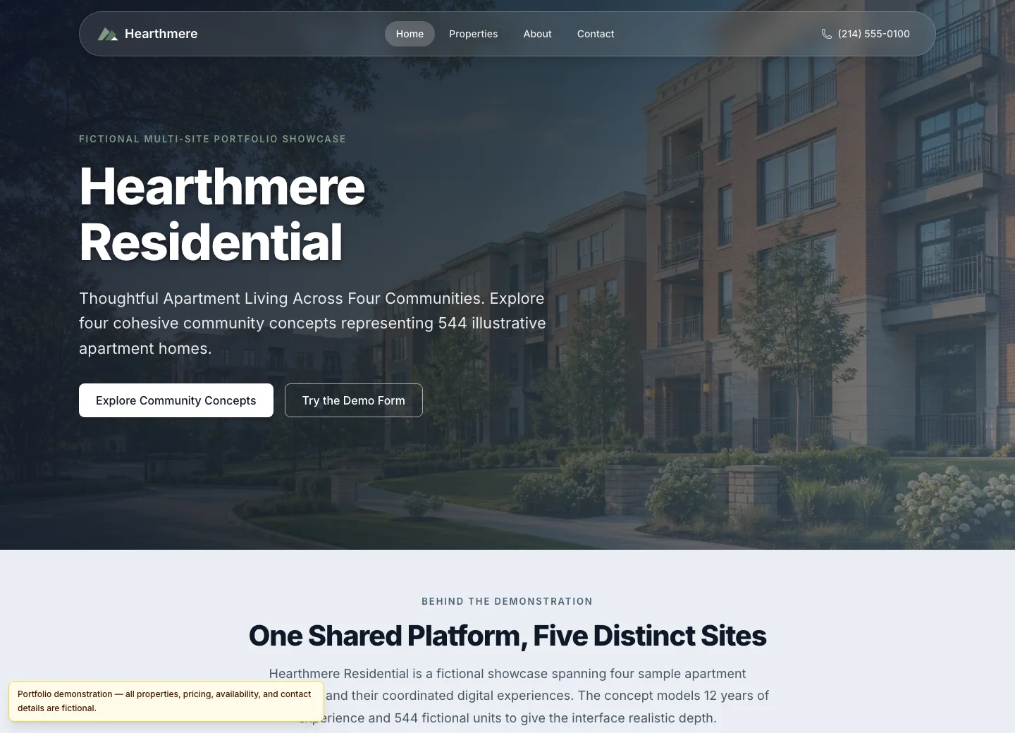 Property Management website preview